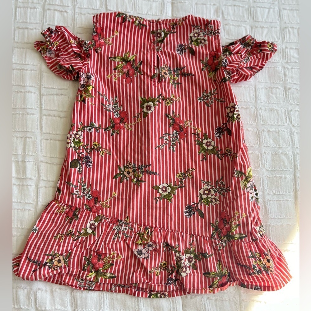 River Island Mini Toddler Girl Dress Split Shoulders w/ Ruffles Size 2-3 Years
